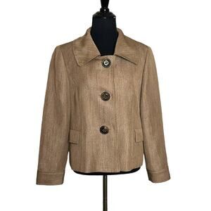 Suit Studio brown three buttoned blazer size 10P